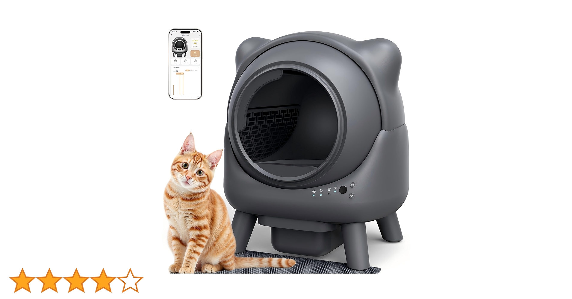 猫自動トイレ 大型 自動清掃 臭いが漏れにくい スマホ管理 猫トイレ Amazon | 猫自動トイレ 大型 自動清掃 臭いが漏れにくい スマホ管理 猫